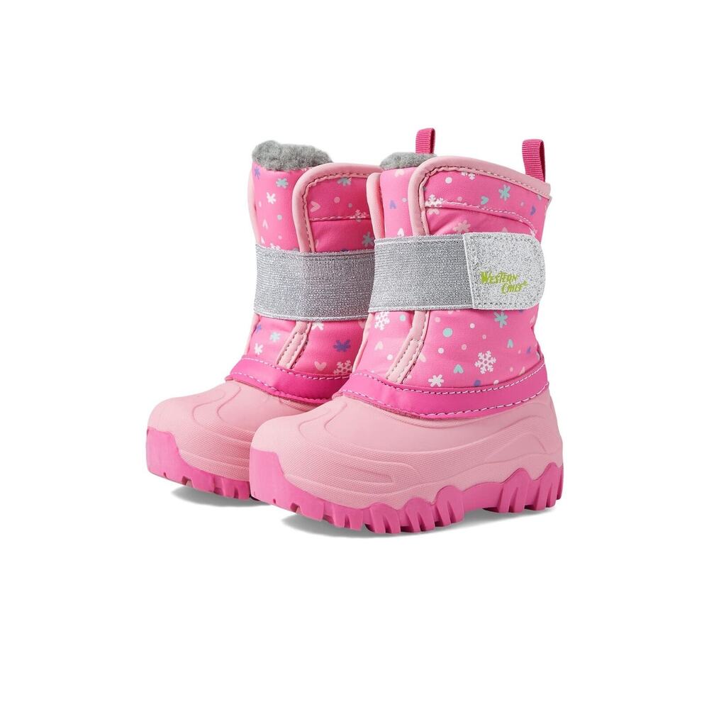 Western Chief Girl's Baker Snow Boot Pink 9 Toddler M